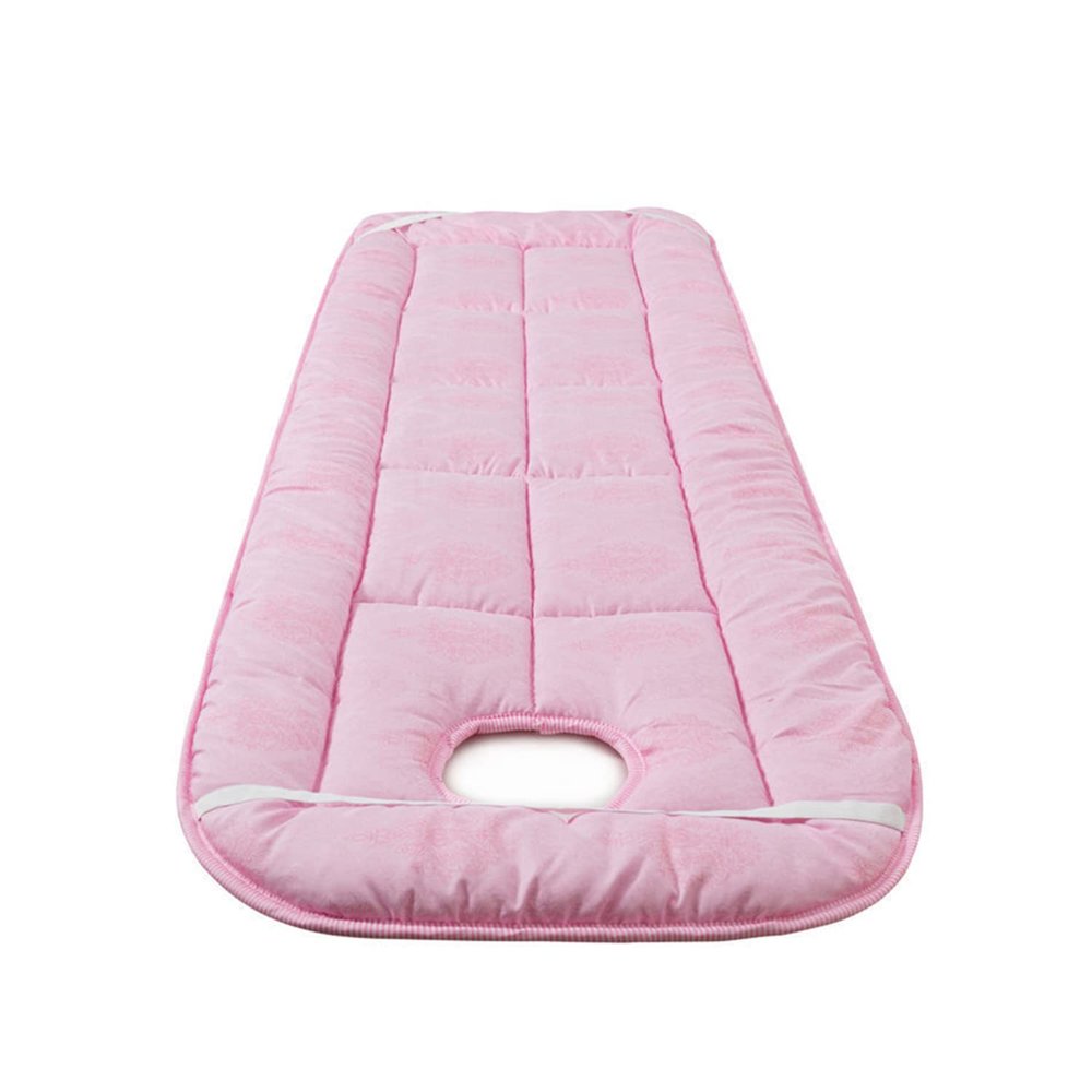 KKCD Round Head Massage Table Mattress Pad Sponge Mattress Topper for Lash Bed Soft Beauty Massage Bed Cover with Face Hole Non-Slip Massage Table Sheet with Elastic Bands,Pink,80x185cm