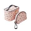 AmBealla Make up Bag Travel Cosmetic Bags Brush Holder Zipper Pouch Case Organizer Cute Organizer Suitable for Purse for Women (Light Pink 2PCS) view 1