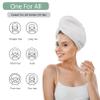 Dolwis Microfiber Hair Drying Towel - 2Packs Waffle Long Hair Head Turban Wraps Terry Cloth Fast Absorbent Dry Anti Frizz Twist Plopping Curly Shower Turban for Women Wet Hair (White) view 2