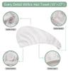 Dolwis Microfiber Hair Drying Towel - 2Packs Waffle Long Hair Head Turban Wraps Terry Cloth Fast Absorbent Dry Anti Frizz Twist Plopping Curly Shower Turban for Women Wet Hair (White) view 3