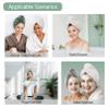 Dolwis Microfiber Hair Drying Towel - 2Packs Waffle Long Hair Head Turban Wraps Terry Cloth Fast Absorbent Dry Anti Frizz Twist Plopping Curly Shower Turban for Women Wet Hair (White) view 4