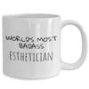World's Most Badass Esthetician Mug, Esthetician Business, Esthetician Gifting, Gift for Esthetician, Botox, Chemical Peel, Facial view 1