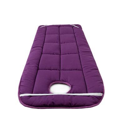 KKCD Round Head Massage Table Mattress Pad Sponge Mattress Topper for Lash Bed Soft Beauty Massage Bed Cover with Face Hole Non-Slip Massage Table Sheet with Elastic Bands,Purple,60x185cm