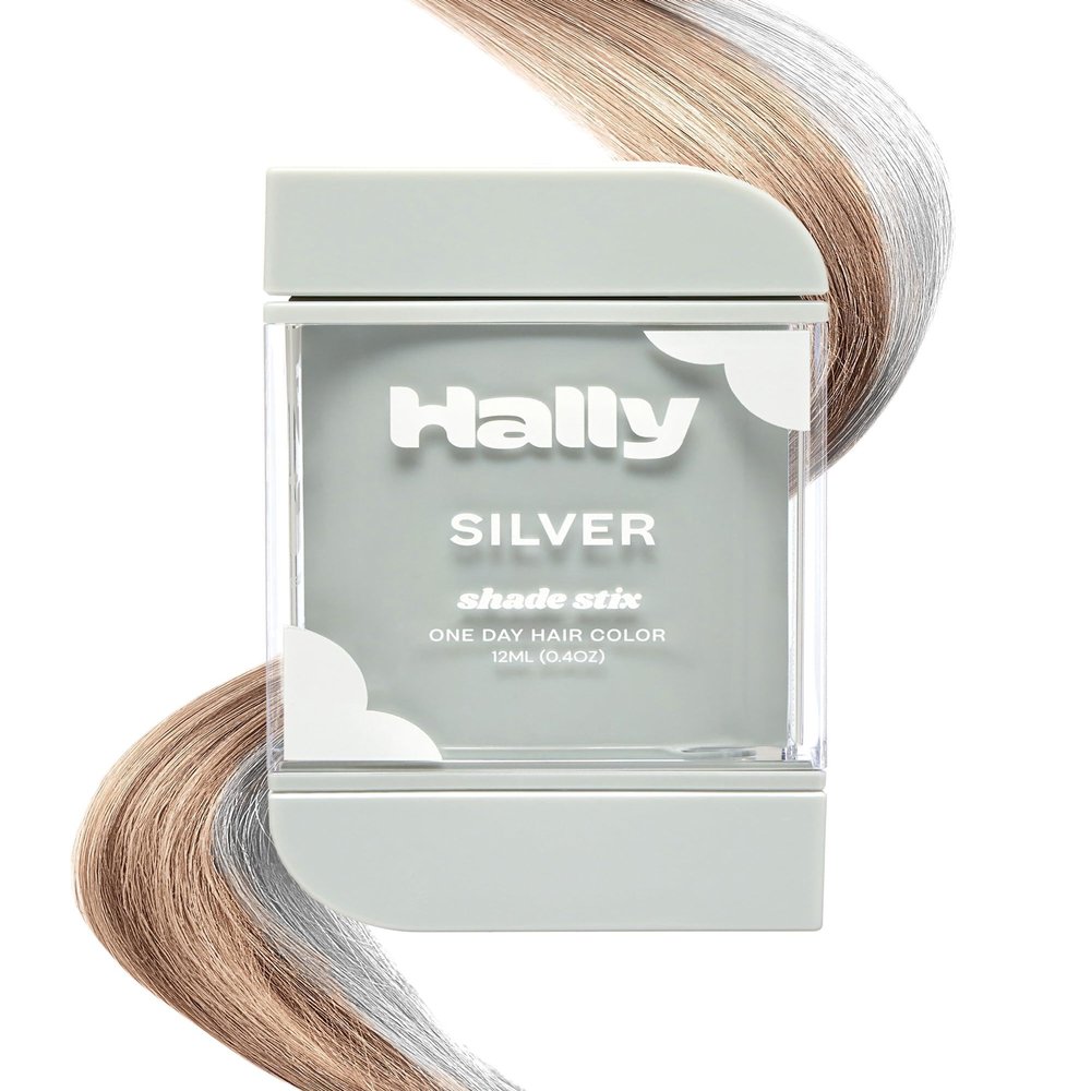 Hally Hair Shade Stix, Silver Temporary Hair Dye for Kids & Adults Washable