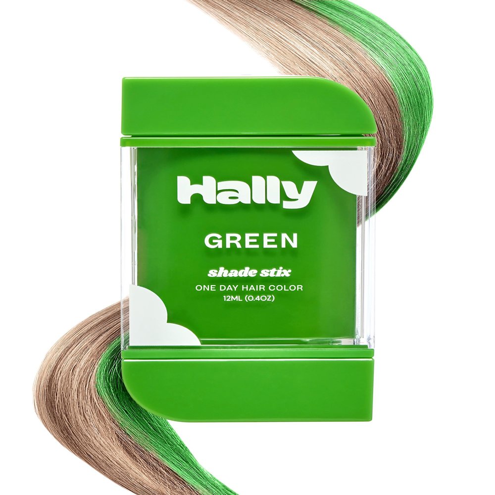 Hally Hair Shade Stix, Green Temporary Hair Dye for Kids & Adults Washable