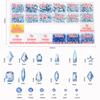 Nail Rhinestones Kit 9080PCS Flatback Rhinestones for Nail Crystals Decoration Nail Hearts Multi Shapes Mix Size and Metal Beads Pearl Gold Silver with Glue Gel and Pen Brush Tweezers(Light Blue) view 2