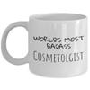 World's Most Badass Cosmetologist Mug, Gift For Hairdresser, Eyelash Extensions, Makeup Artist, Nail Technician, Make Up view 2