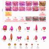 Nail Rhinestones Kit 9080PCS Flatback Rhinestones for Nail Crystals Decoration Nail Hearts Multi Shapes Mix Size Metal Beads Pearl Gold Silver with Glue Gel and Pen Brush Tweezers (Flame Red) view 2