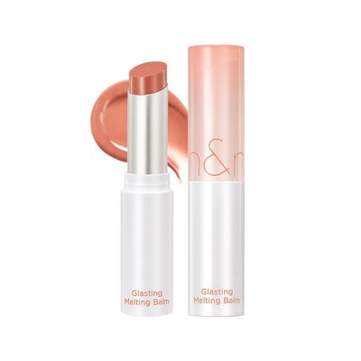 rom&nd Glasting Melting Lip Balm 01 Coco Nude | Vegan Tinted Hydrating Glossy Lip Color for Dewy Shine & Subtle MLBB Effect | Non-Sticky, Plant-Based Oils