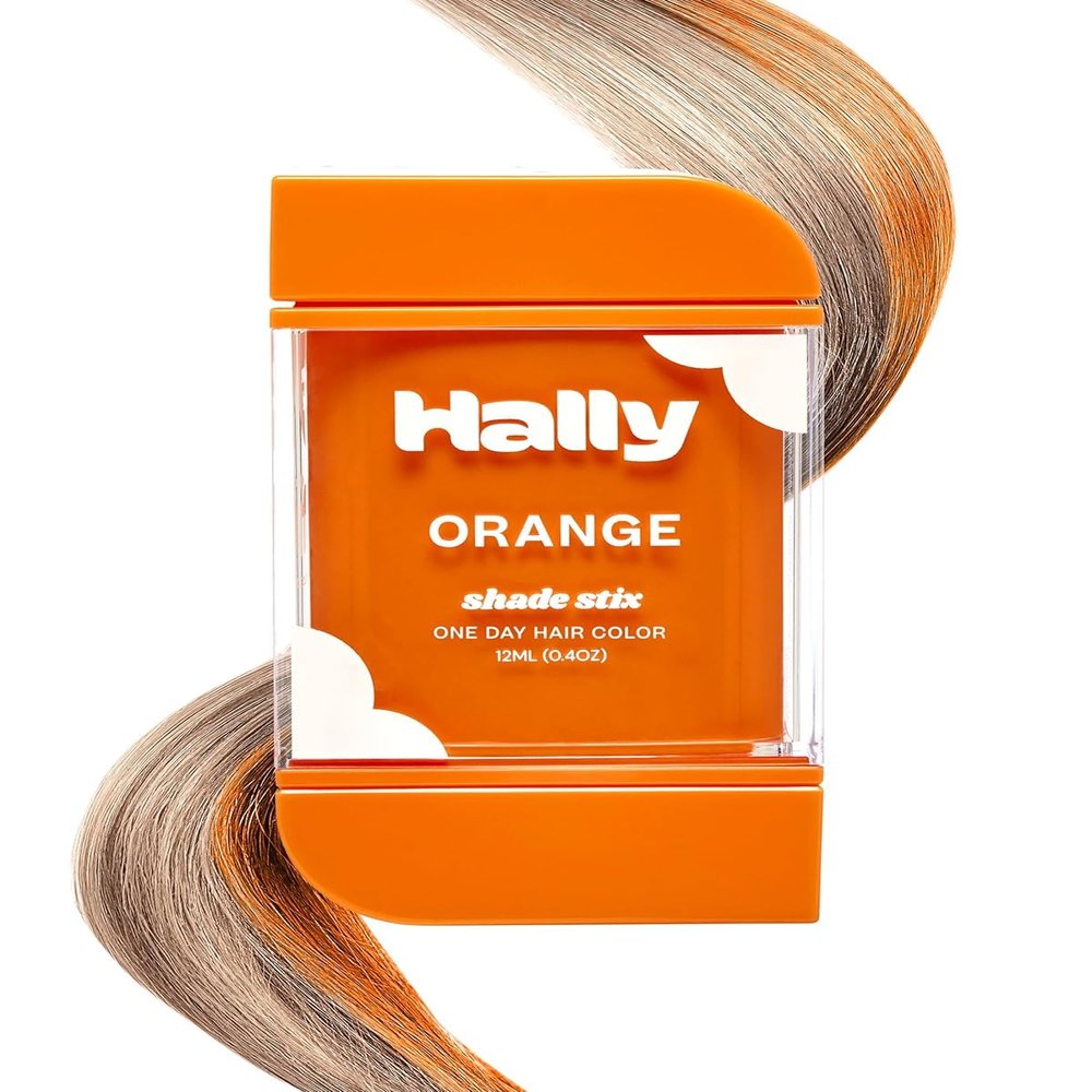 Hally Hair Shade Stix, Orange Temporary Hair Dye for Kids & Adults Washable