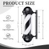 precious harvest Barber Light Pole 30 Inch, LED Light Source, Upper Luminous, Wall Mount, Black and White Barbershop Rotating Light Fixture, Classic Signs for Hair Salon, Indoor and Outdoor Use view 2