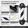 precious harvest Barber Light Pole 30 Inch, LED Light Source, Upper Luminous, Wall Mount, Black and White Barbershop Rotating Light Fixture, Classic Signs for Hair Salon, Indoor and Outdoor Use view 4