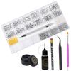Nail Rhinestones Kit 9080PCS Flatback Rhinestones for Nail Crystals Decoration Nail Hearts Multi Shapes Mix Size and Metal Beads Pearl Gold Silver with Glue Gel and Pen Brush Tweezers(Mine Silver) view 3
