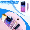Portable Nail Drill Professional 35000 RPM, MOCOWIND Rechargeable Electric Nail File Machine for Acrylic Gel Polishing Removing, Cordless E-File with Bits Kit for Manicure Salon Home, Blue & Purple view 3