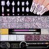 Nail Rhinestones Kit 9080PCS Flatback Rhinestones for Nail Crystals Decoration Nail Hearts Multi Shapes Mix Size and Metal Beads Pearl Gold Silver with glue gel and Pen brush tweezers(Light Purple) view 1