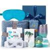 Gifts Basket for Women,Birthday Gifts for Women Birthday Presents Friendship Gifts Get Well Soon Gifts Self Care Package Gifts Blue Gift Box Relaxing Set Unique Gifts with Blanket for Mom,Wife,Sister view 1