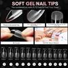 Makartt Nail Tips and Glue Kit: Almond Medium Tips 500PCS with 3D Gel Solid Builder Gel for Extension, Full Cover Pre-Buffed Nails, Non-Sticky Carving Glue, Complete DIY Manicure Nail Art view 4
