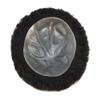 Afro Hair Units for Black Mens Toupee Hair Piece Meave Units Afro Toupee for Man Afro Curly Human Hair Replacement System African American Curl Male Hairpiece 120% Density 4mm Afro Wavy-1B# Off Black view 3
