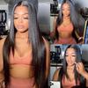 Jnymell Layered Cut Straight Lace Front Wigs HD Transparent Middle Part Brazilian Layered Human Hair Wigs for Women Pre Plucked Baby Hair 180% Density 13X6 HD Invisible Lace Frontal Wig 24Inch view 4