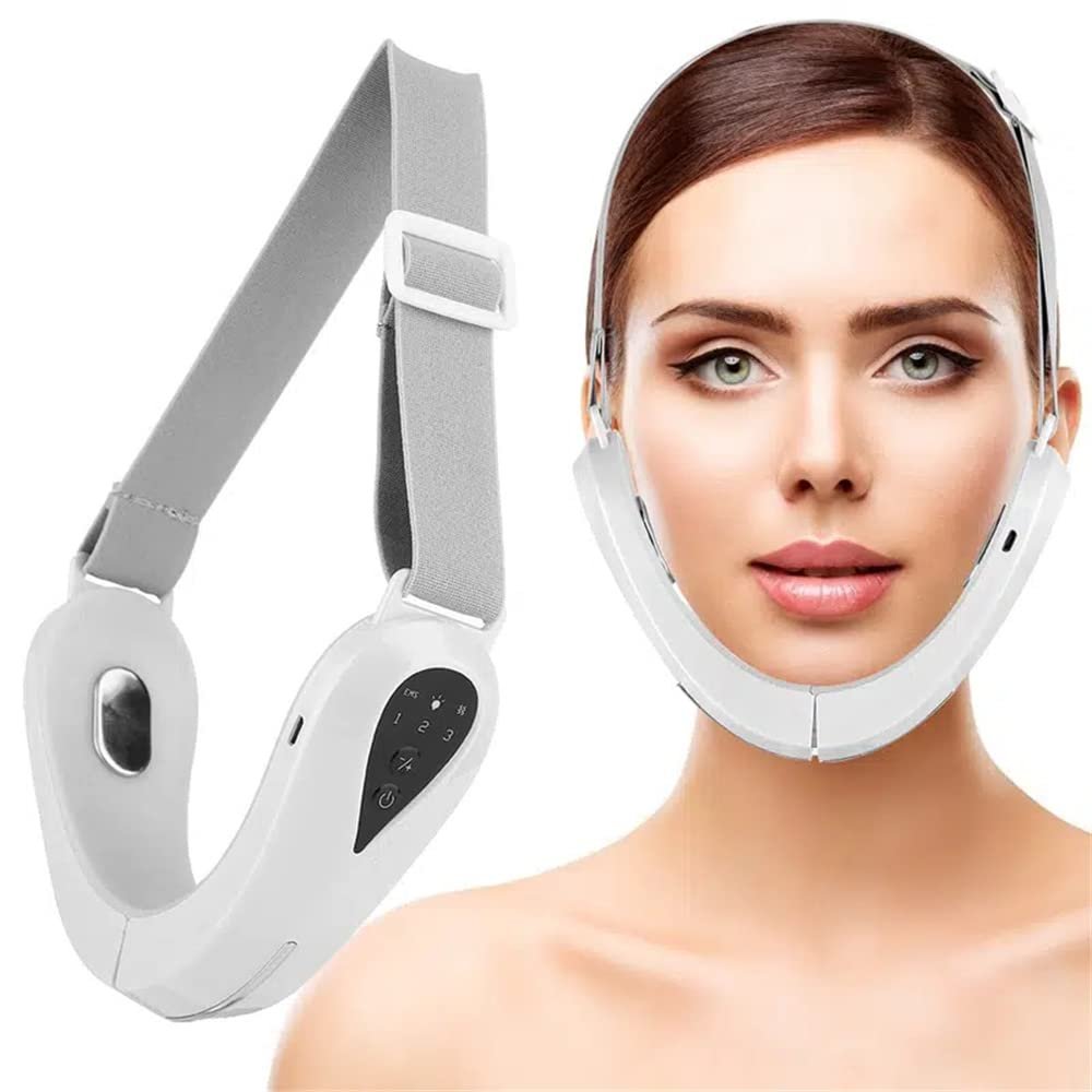 Electric V-Shaped Massager - Face Firming Machine Beauty Device Double Chin Removal Machine (Pink)