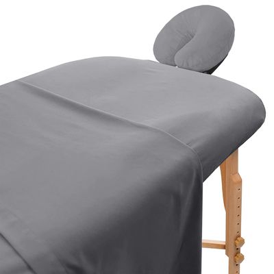 Avalon Care Microfiber Massage Table Sheets Sets 3 Pcs Premium Massage Table Cover Includes Flat, Fitted Massage Sheets Sets & Face Cradle Cover, Soft Massage Bed Cover - Grey Massage Bed Sheets