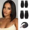 10 inch 12 inch with 12 inch closure Short Human Hair Bundles Natural Color 4 Bundles With Closure 10A Brazilian Virgin Hair 100% Unprocessed Straight Human Hair Bundles view 1