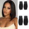 10 inch 12 inch short hair bundles 10A Brazilian Straight Virgin Hair 4 Bundles Straight Hair 100% Unprocessed Straight Human Hair view 1