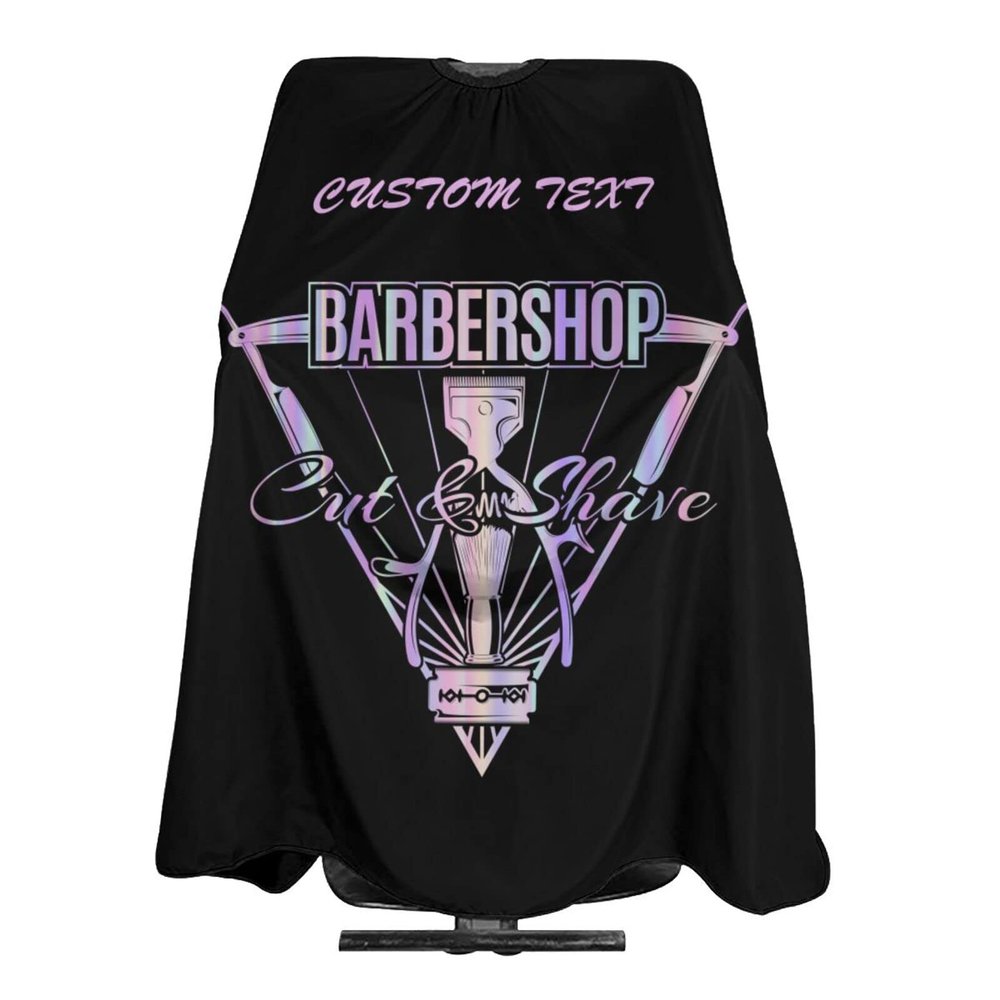 Custom Barber Cape Hairdresser Cape, Add Your Photo Text Logo Personalized Salon Cape for Men, Customized Hair Cutting Cape for Home Salon Barbershop