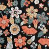 MIDORI 60's Flower Power Black Red/Orange/Cream/Aqua Metallic view 1