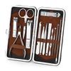 13 Piece Stainless Steel Manicure set Professional nail clipper Kit of Pedicure Tools Paronychia Trimmer Cutters Polished File,13pcs view 2