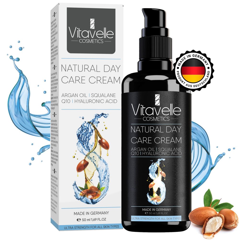 VITAVELLE Anti Aging Day Cream- Day and Night Retinol and Collagen Moisturizer Face Cream with Hyaluronic Acid and Argan Oil, Best Retinol Face Cream for Aging Skin (squalene (50 ml))