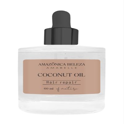 AMAZNICA BELEZA AMABELLE Coconut Oil for Hair, 100% Pure Coconut Oil, Boost of Nutrition & Hydration, Repair and Strengthens Hair, Quick Absorption, 2 Oz