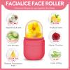 AURUZA 2PCS Ice Roller for Face and Eye, Ice Facial Roller Beauty Self Skin Care Tools Ice Holder Facial Cube Gua Sha Face Massage Ice Mold for Face Anti Wrinkle Tighten Skin Women Gifts view 3
