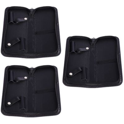 Beaupretty 3pcs Hair Scissors Case Compact Zipper Storage Bag for Hairdressing Scissors Carrier Pouch for Salon Use Black