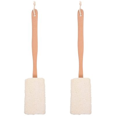 Healifty 2pcs Natural Loofah Bath Scrubber Brush Exfoliating Body Tool for Deep Cleansing Soft Supple Bathroom Wipe for Travel Light Yellow