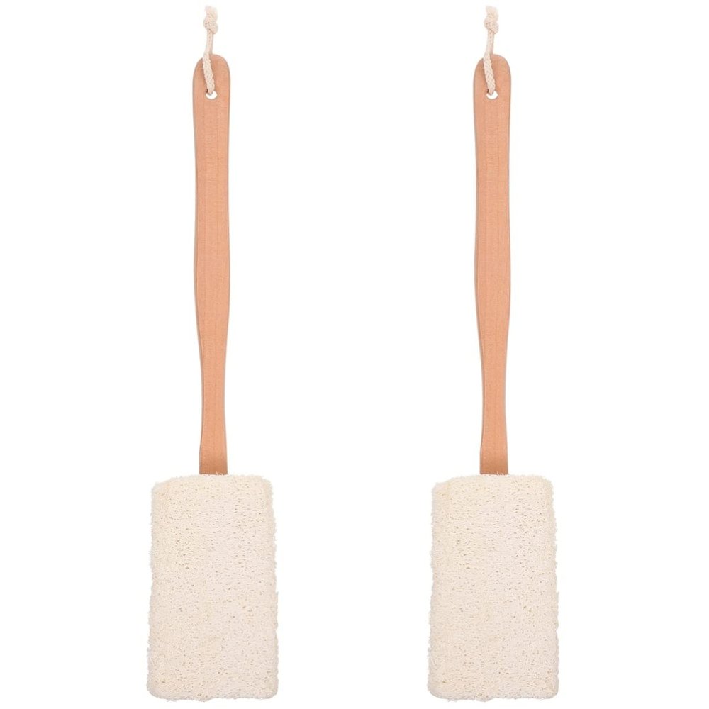 Healifty 2pcs Natural Loofah Bath Scrubber Brush Exfoliating Body Tool for Deep Cleansing Soft Supple Bathroom Wipe for Travel Light Yellow