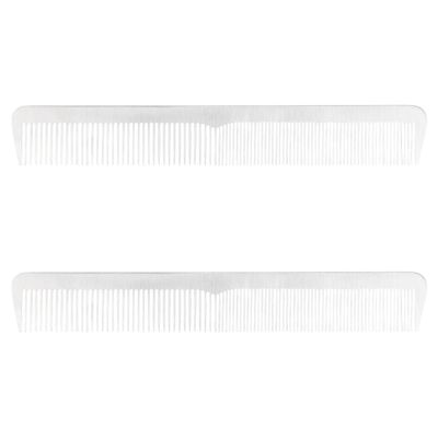 Beaupretty 2pcs Anti-static Fine Toothed Titanium Steel Hair Comb for Professional Hairdressing Durable Barber Tool for All Hair Types Silver