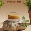 2PCS 5ml Empty Glass Cream Jars Sample Vials Bottles Holder with Bamboo Lid Round Frosted Glass Cosmetic Container Pot for Makeup Cream Lotion view 2