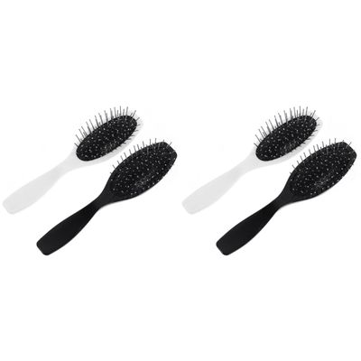 KALLORY 4pcs Detangling Paddle Brush Soft Bristle Hair Brush Comb for Men Women Boys and Girls