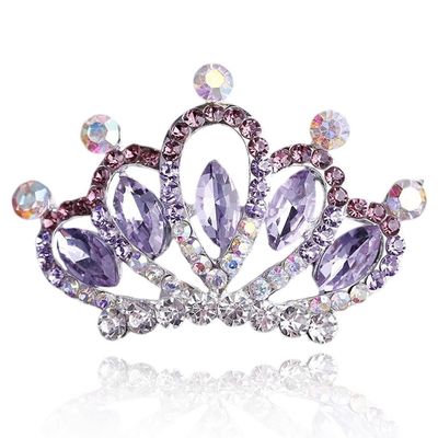 Yean Mini Tiara Comb Purple Small Tiara Hair Comb Princess Crown Combs for Girls (Purple)