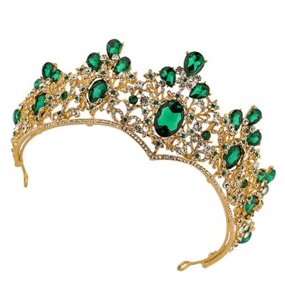 minkissy Chic Bridal Crown Rhinestone Hair Vine Baroque Design Wedding Hairpiece