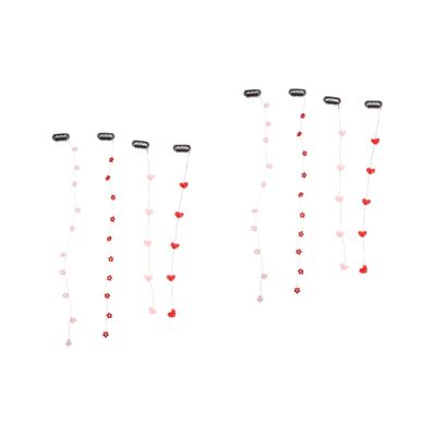 Lurrose 8pcs Heart Hair Clips: Heart Hair Extension Clips - Headdress Decoration With Comb for Women Girls