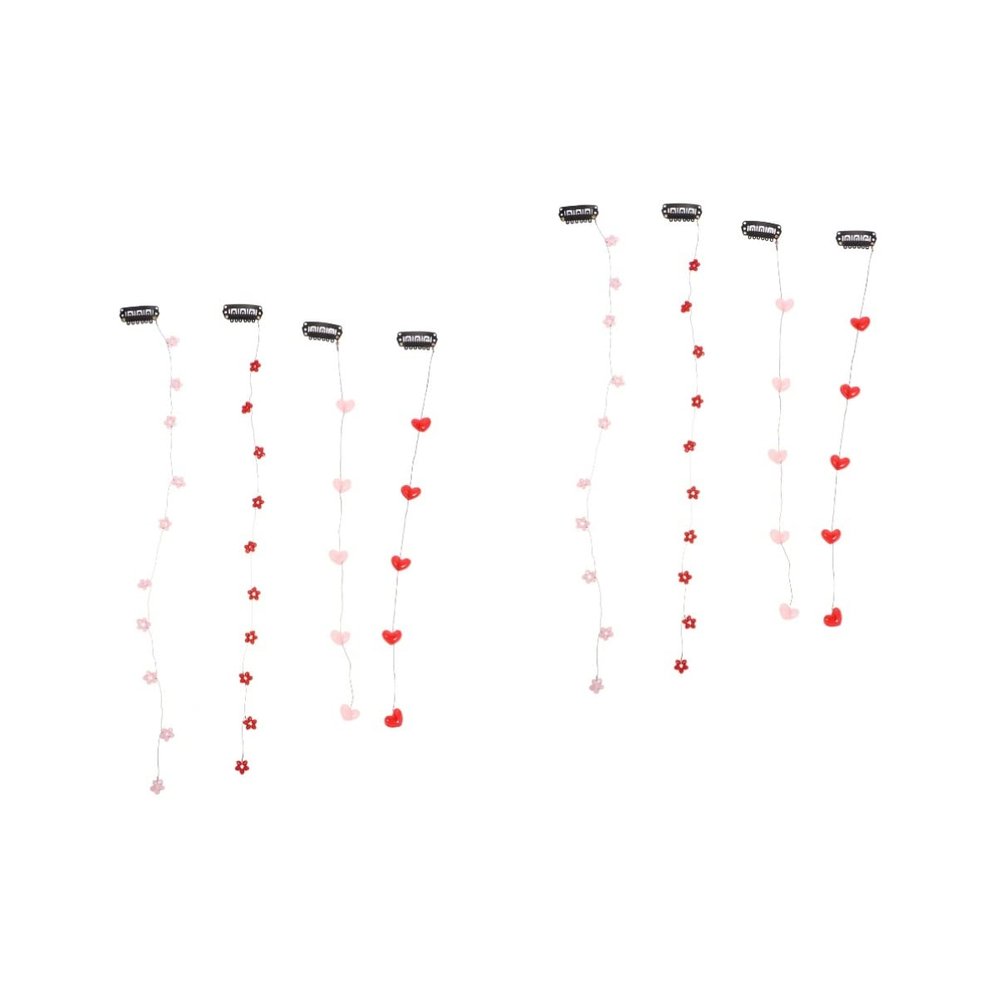 Lurrose 8pcs Heart Hair Clips: Heart Hair Extension Clips - Headdress Decoration With Comb for Women Girls
