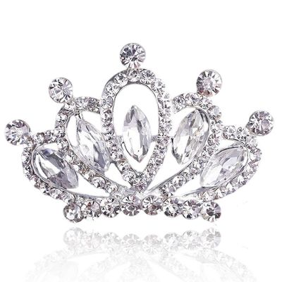 Yean Mini Tiara Silver Small Tiara Comb Rhinestone Crown Comb for Girls (Silver)