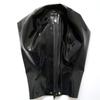 Black Latex Hood with Double Hair Braid Holes(Not Wig) Back Zipper with White Trim Rubber Mask for Women Girl (Small) view 2