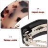 minkissy 4pcs French Barrette Hair Clips Ponytail Round Pins Fine Elegant Women Jewelry Semicircle Mixed Colors Girls Automatic Design Tortoise Shell Hair Clips view 3