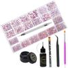 DZHILHMX Nail Rhinestones - 4300pcs Crystal Pink AB, Multiple Shape Gems, Flat Back Rhinestones, with Kit and Glue Gel, for Nail Art view 3