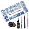 DZHILHMX Nail Rhinestones - 4300pcs Light Blue Crystals, Multiple Shape Gems, Flat Back Rhinestones, with Kit and Glue Gel, for Nail Art Decoration view 3