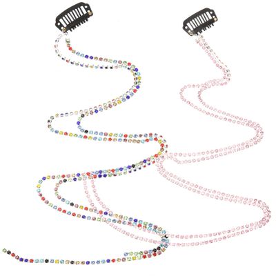 KALLORY 2pcs Shiny Tassel Hair Chains Stylish Hair Accessories for Women Girls for Ponytails Braids Lightweight Non-snagging Jewelry Versatile for Any Outfit