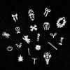 100pcs Silver 3D Nail Charms Bear Bows Angle Wings Spike Different 20 Designs Mix for Long and Short Nail Decoration Acrylic Nails Art Supplies view 3
